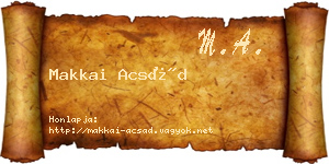 Makkai Acsád névjegykártya